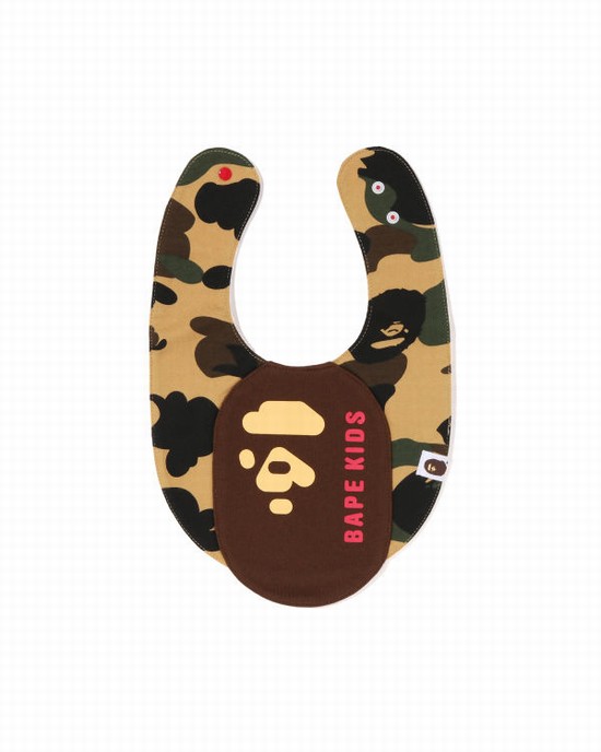 Bavoir Bape 1st Camo Ape Head Motif Enfant Jaune | WLUHT2064