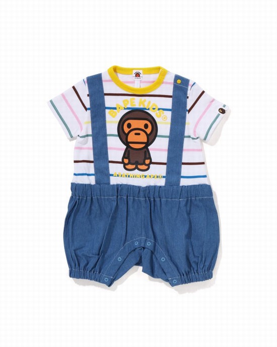 Body Bape Hoop Milo Suspenders Layered Rompers Enfant Blanche | GONMB2140