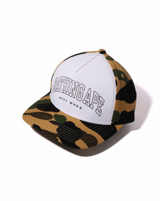 Casquettes Bape 1st Camo Homme Jaune | HBXAI3482