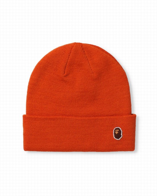 Casquettes Bape Ape Head One Point Homme Orange | WKPER3761