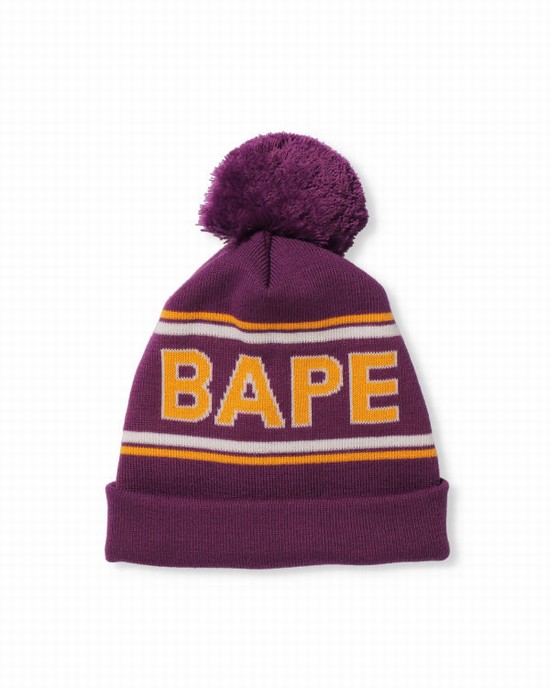 Casquettes Bape Knit Homme Violette | LCXUO3160