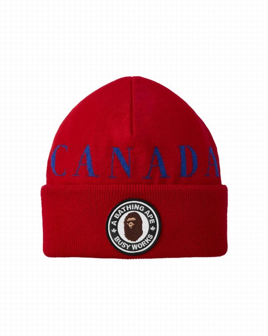 Casquettes Bape X Canada Goose X Concepts Homme Rouge Clair | WVFXD3914