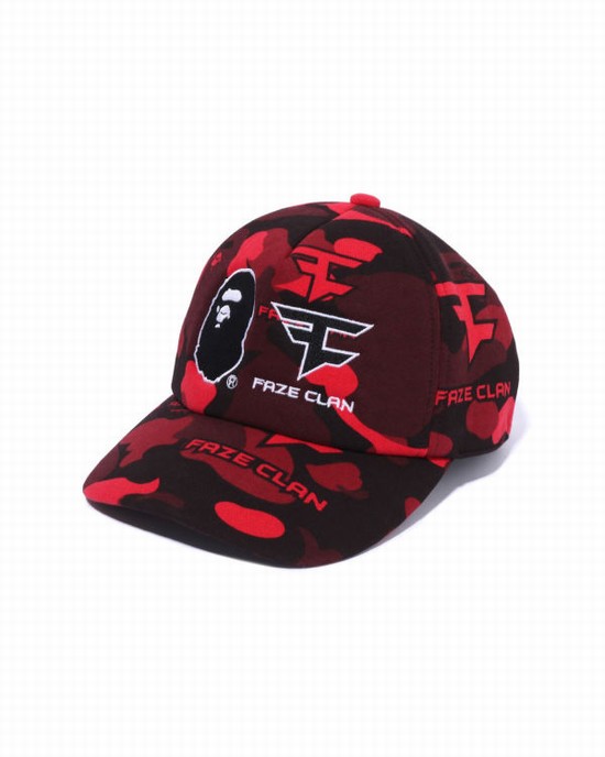 Casquettes Bape X Faze Clan Snap Back Homme Rouge Clair | LNWEU2981