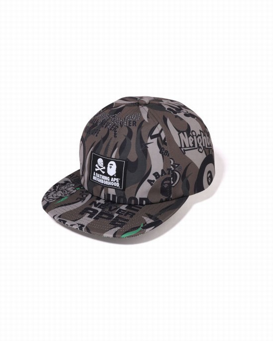 Casquettes Bape X NBHD Homme Kaki Foncé | RWLEG6145