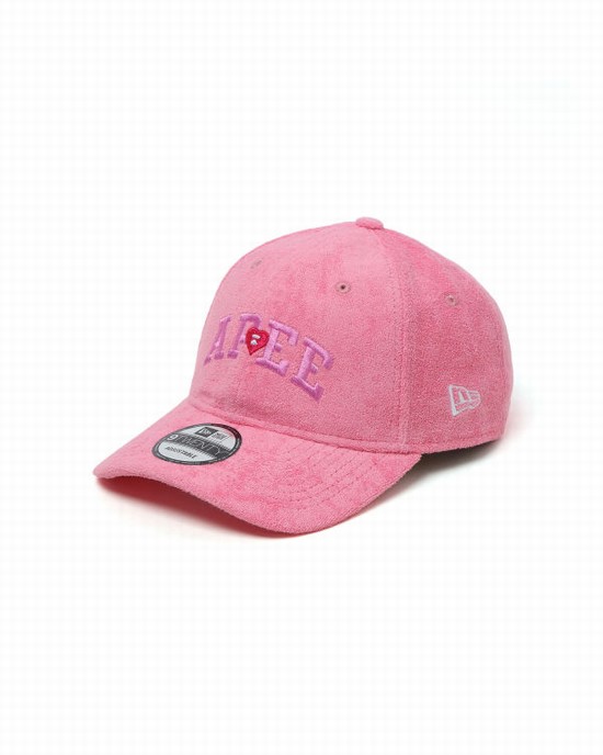 Casquettes Bape X New Era 9TWENTY logo Femme Rose | KOQRA0864