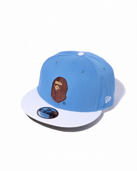 Casquettes Bape X New Era Ape Head 9 Fifty Homme Bleu | CAGEO8239