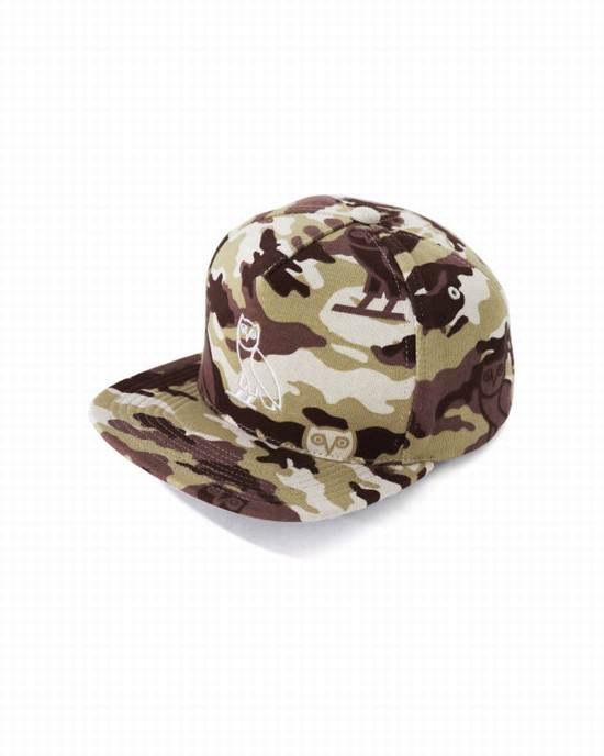 Casquettes Bape X OVO Woodland Camo Snapback Homme Beige | TOLFK0826