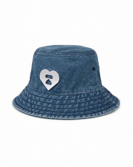 Chapeaux Bape Denim bucket Femme Bleu | UMJPZ4893