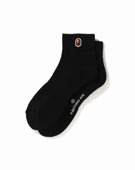 Chaussettes Bape Ape Head One Point Ankle Homme Noir | GRNPW1865