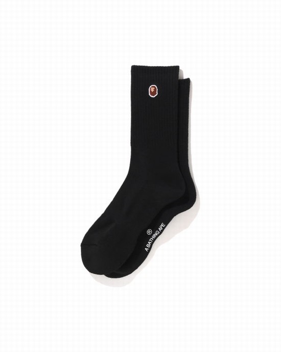 Chaussettes Bape Ape Head One Point Homme Noir | KHFQL2476