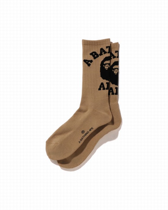 Chaussettes Bape College Homme Beige | FJAEX2450