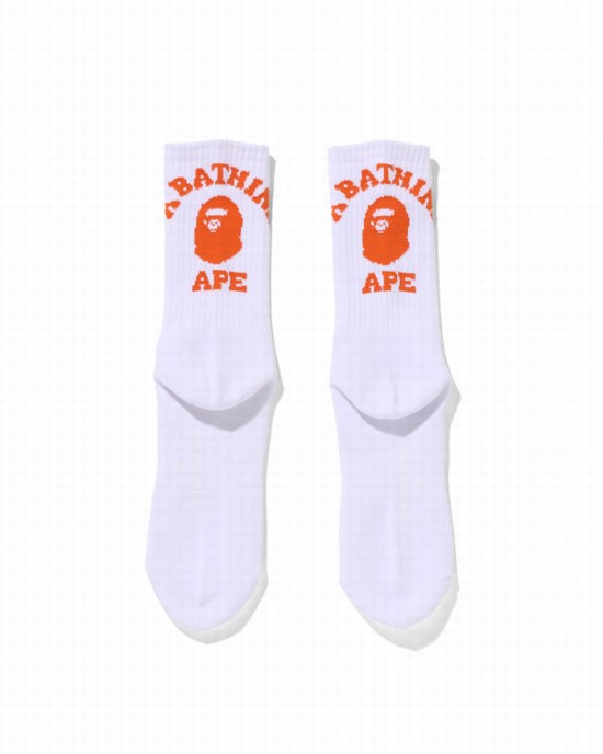 Chaussettes Bape College Homme Orange | CSHIG6057