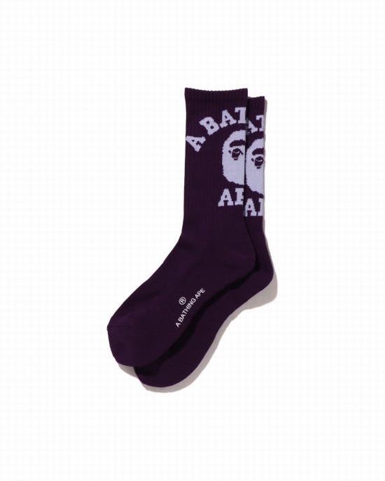 Chaussettes Bape College Homme Violette | ISVJD5623