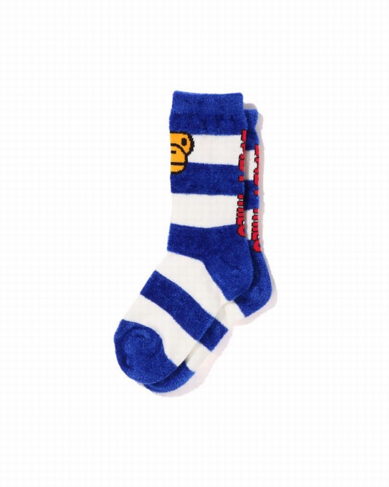 Chaussettes Bape Hoop Milo Face Enfant Bleu | HFINE1724