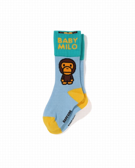 Chaussettes Bape Milo Cuffs Enfant Bleu Clair | WBTLG6204