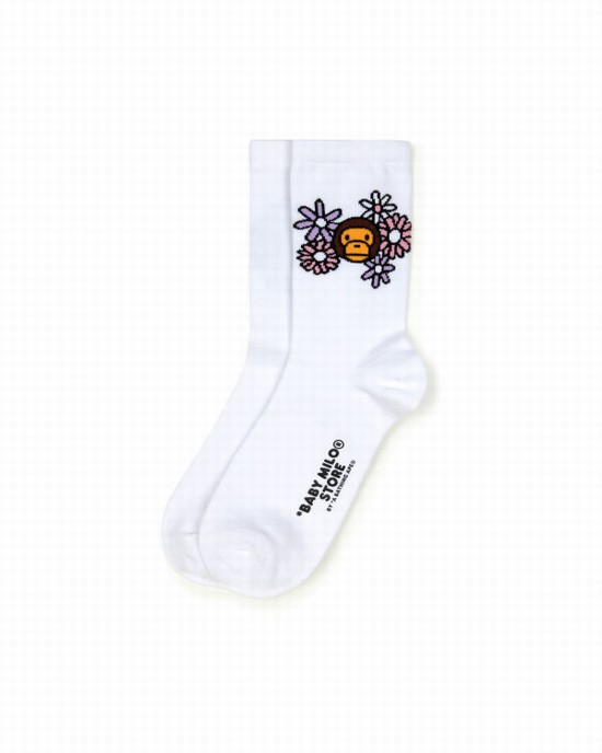 Chaussettes Bape Milo Femme Blanche | WNUXT5069