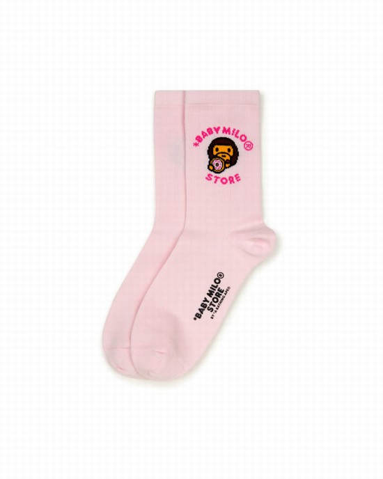 Chaussettes Bape Milo Femme Rose | YJSNI0428