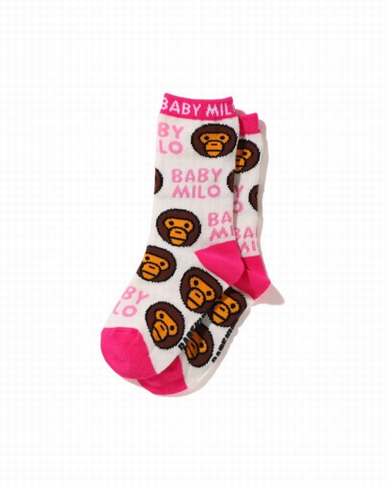 Chaussettes Bape Milo Pattern Enfant Blanche | APESF2135