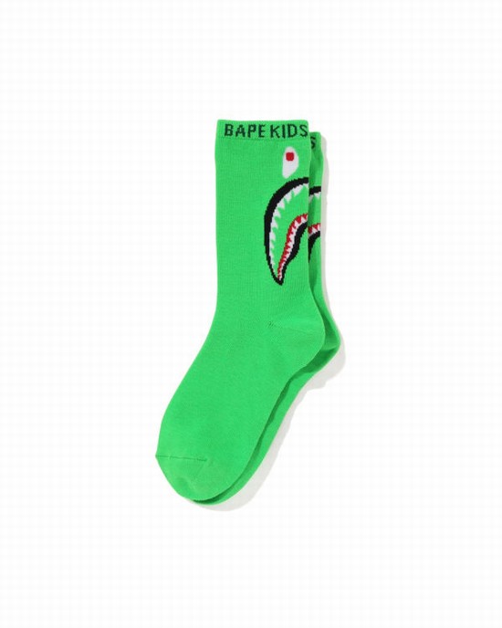 Chaussettes Bape Shark Enfant Vert Clair | HUOEY7031