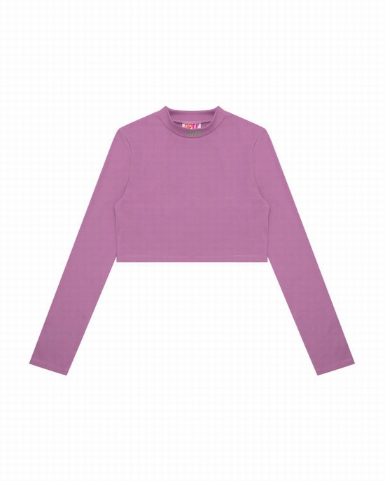 Chemisier Bape Cropped turtle neck Femme Violette | QGMIK2986