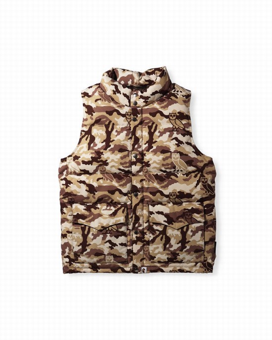 Gilet Bape X OVO Woodland Camo Homme Beige | ILZAJ8931