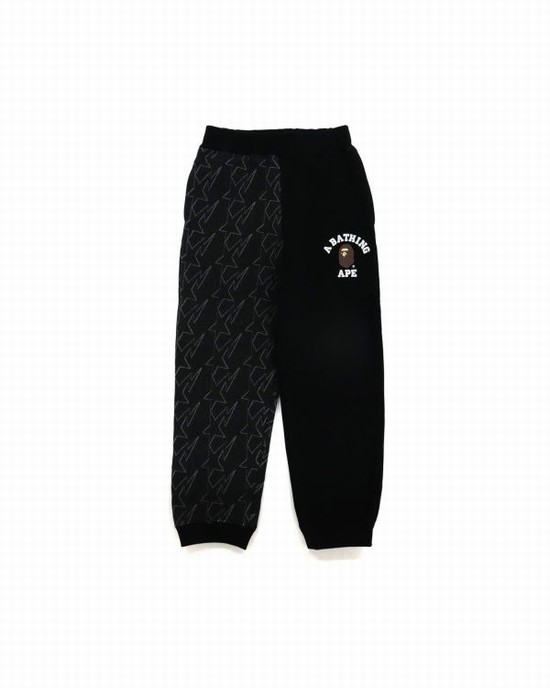 Jogging Bape College Print Quilting Enfant Noir | LXQAB4982