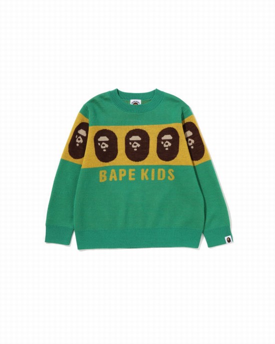 Knitwear Bape Ape Head Enfant Vert Clair | VSFCO0935