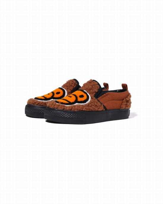 Mocassin Bape Milo Boa Enfant Marron | VOZWT5614