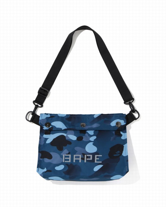 Sacs À Bandoulière Bape Gradation Camo Homme Bleu | BRQMV3608