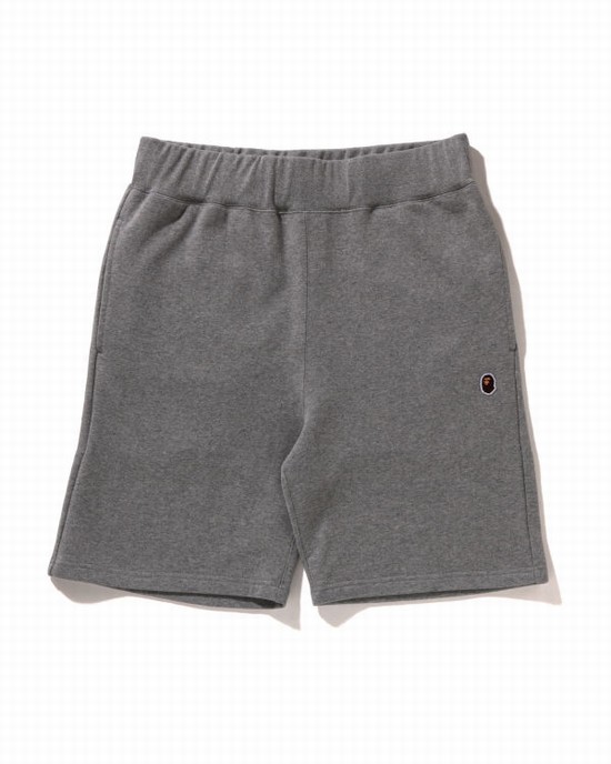 Shorts Bape Ape Head One Point Homme Grise | ZOCRN0476