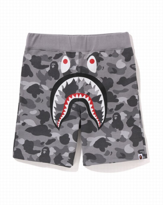 Shorts Bape Honeycomb Camo Shark Homme Grise | LOXWK4386