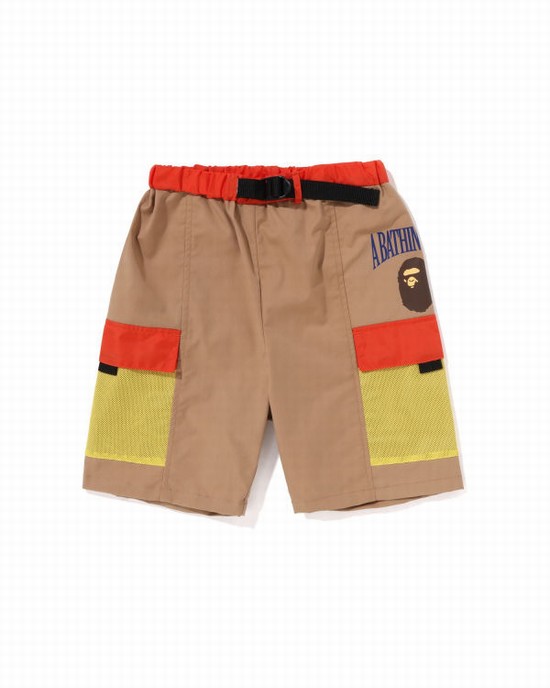 Shorts Bape Mesh Pocket Enfant Beige | SLMKI9745