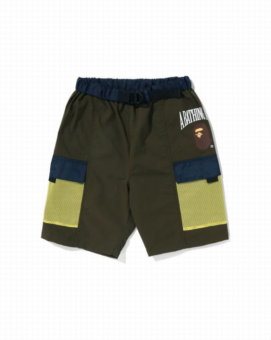 Shorts Bape Mesh Pocket Enfant Vert Foncé | YGMBC8052