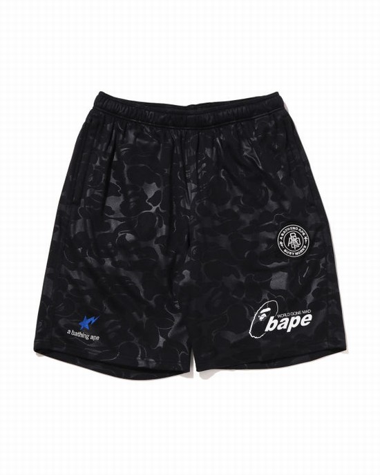 Shorts Bape Soccer Game Homme Noir | MBCAT8742