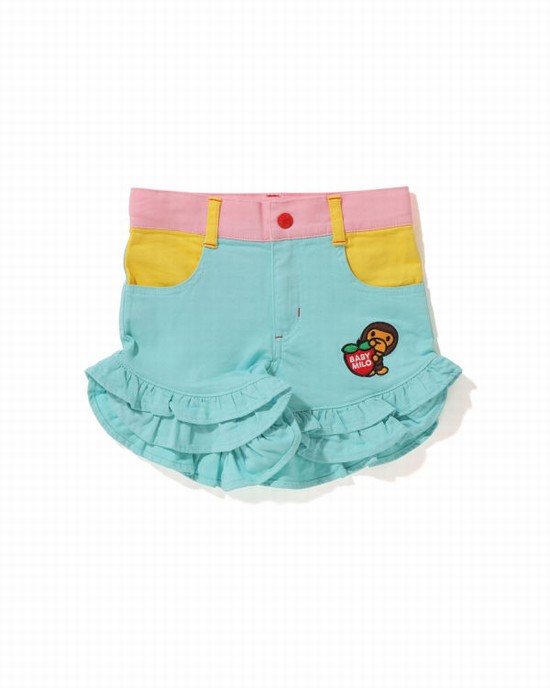 Shorts Bape Strawberry Milo Frill Enfant Bleu Jaune Rose | KZGUH2904