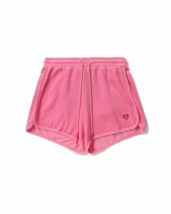 Shorts Bape Towelling track Femme Rose | UQXNI9846