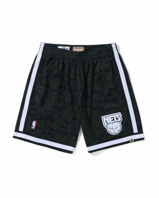 Shorts Bape X M&N Brooklyn Nets Jersey Homme Noir | XOTRU9680