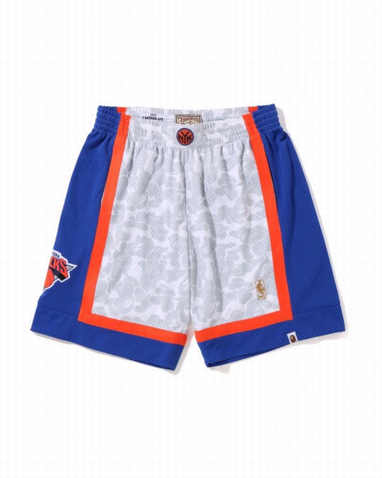 Shorts Bape X M&N New York Knicks Jersey Homme Blanche | JROPW8426