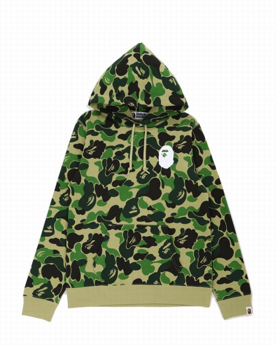 Sweat À Capuche Bape Big ABC Camo Ape Head Pullover Femme Vert | XEKMS6305