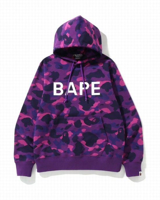 Sweat À Capuche Bape Color Camo Pullover Homme Violette | FYWIZ5172