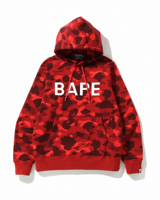 Sweat À Capuche Bape Color Camo Pullover Homme Rouge Clair | ZMERJ0184