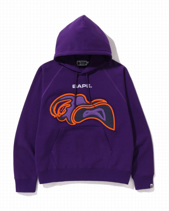 Sweat À Capuche Bape Cutting ABC Camo Thermography Relaxed Fit Pullover Homme Violette | FJBIE2634