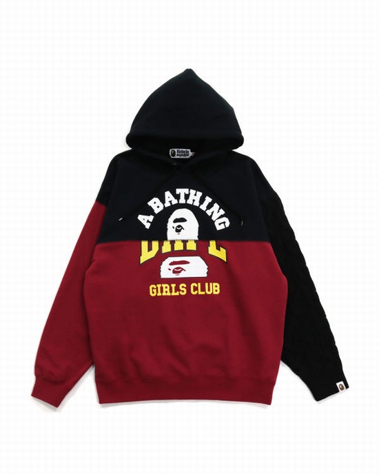 Sweat À Capuche Bape Docking Cable Sleeve Oversized Pullover Femme Noir | KAGRL5139