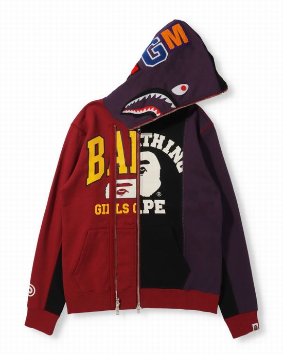 Sweat À Capuche Bape Docking Shark Full Zip Femme Noir | RELAZ4352