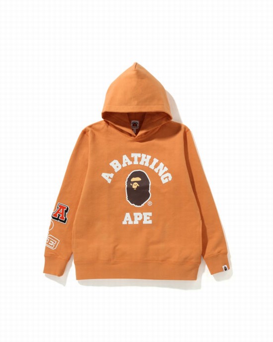 Sweat À Capuche Bape Multi Fonts Pullover JR Enfant Orange | VYMLR5108