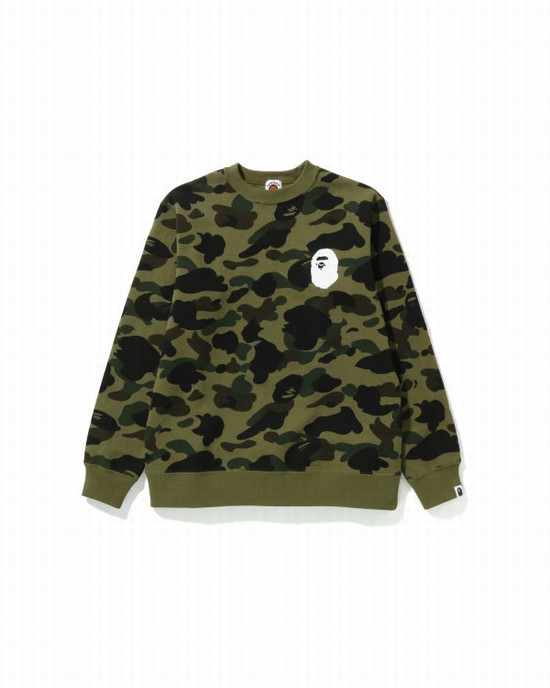 Sweats Bape 1st Camo Ape Head Crewneck Jr Enfant Vert | OPGNF9524