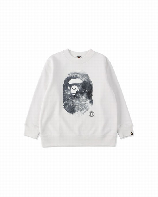 Sweats Bape Ape Head Moon Crewneck Enfant Blanche | LBOMQ5236