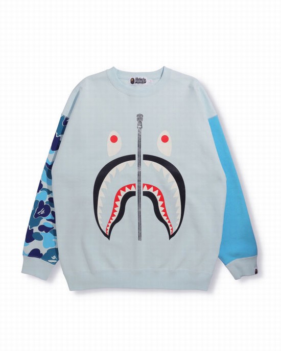 Sweats Bape Big ABC Camo Shark Oversized Crew Neck Femme Bleu | SPCIM7946