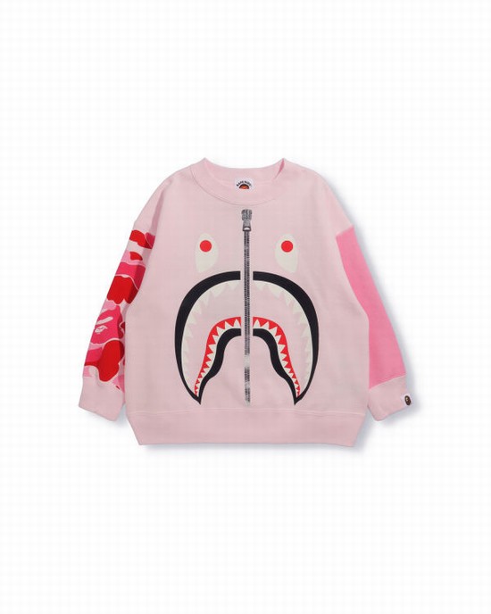 Sweats Bape Big ABC Camo Shark Oversized Crew Neck Enfant Rose | TYSIH2941