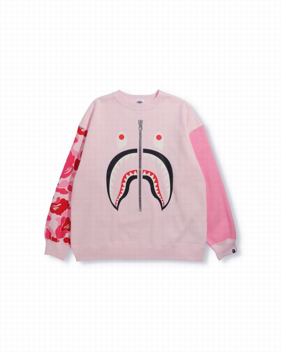 Sweats Bape Big ABC Camo Shark Oversized Crew Neck Enfant Rose | VMEZD1596